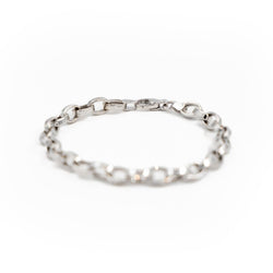 Bracelet Gourmette maille spartacus en or blanc - Castafiore