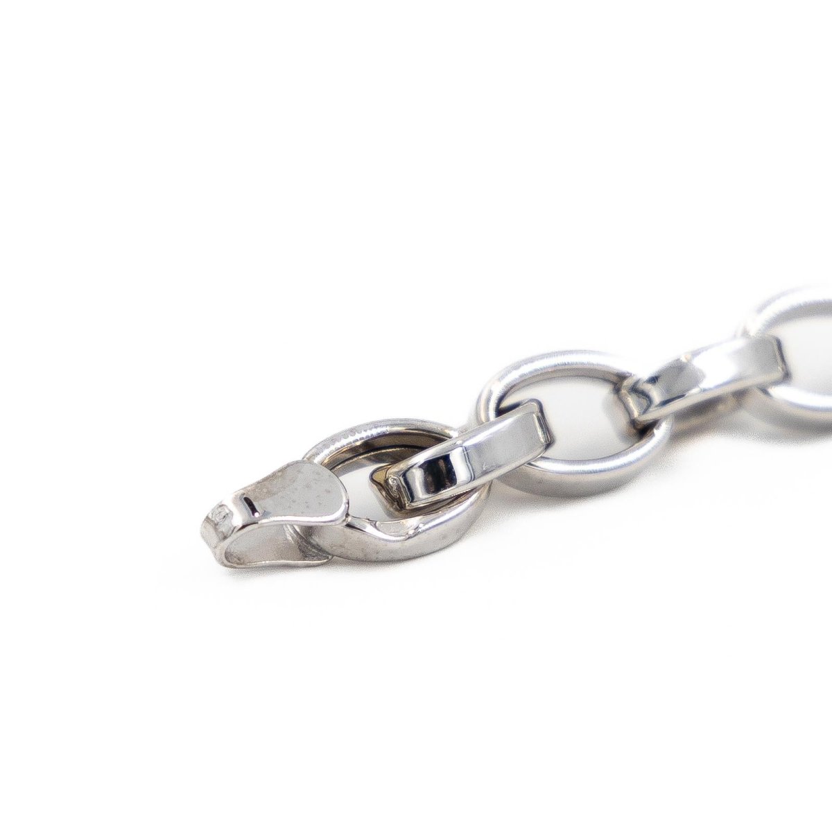 Bracelet Gourmette maille spartacus en or blanc - Castafiore