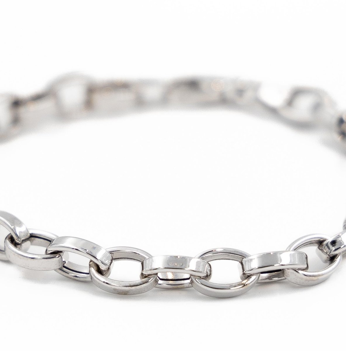 Bracelet Gourmette maille spartacus en or blanc - Castafiore