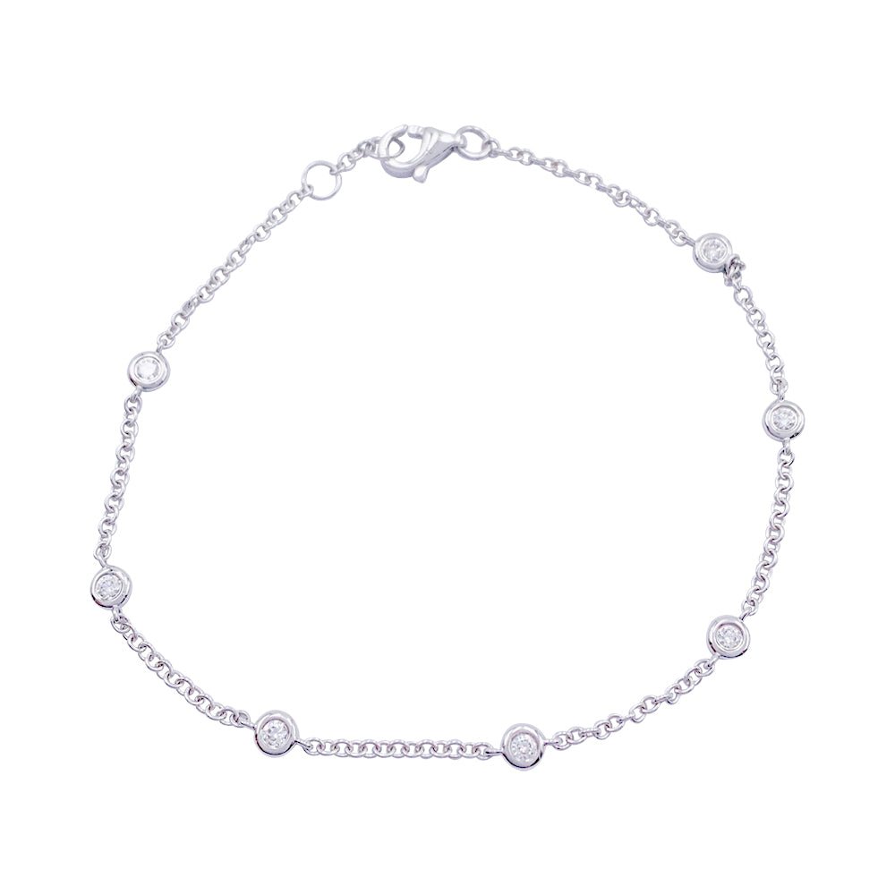 Bracelet gouttière or blanc et diamants - Castafiore