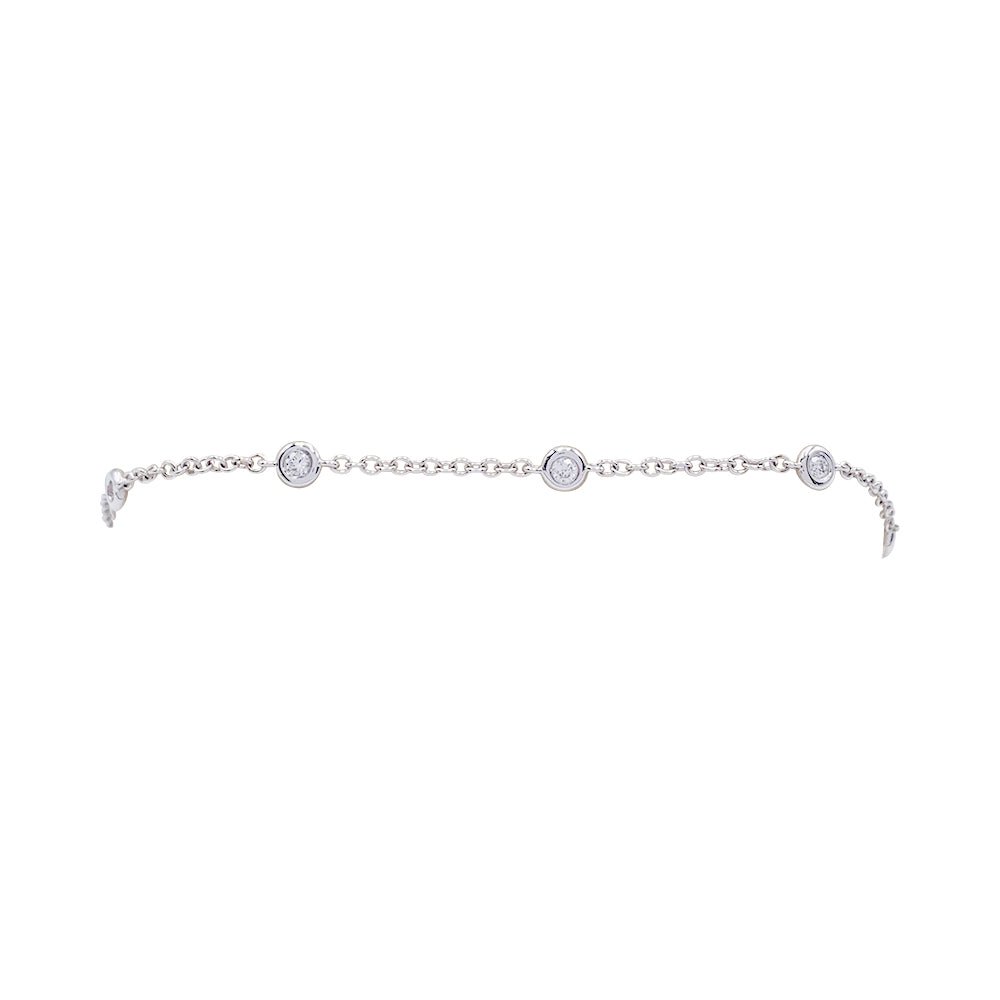 Bracelet gouttière or blanc et diamants - Castafiore