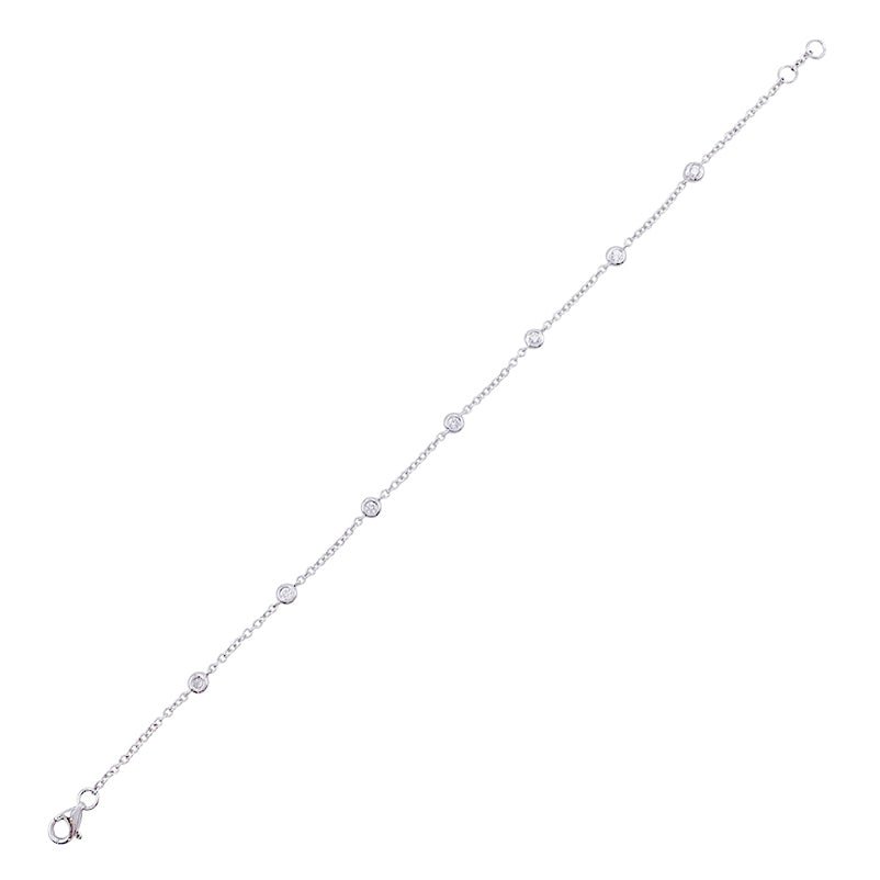 Bracelet gouttière or blanc et diamants - Castafiore