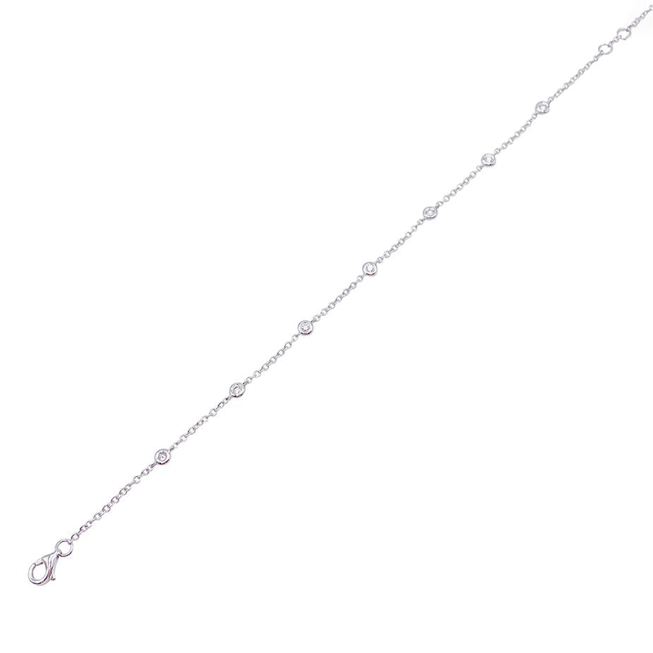 Bracelet gouttière or blanc et diamants - Castafiore