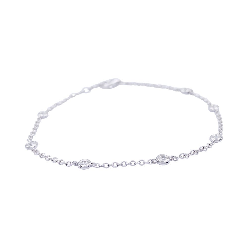 Bracelet gouttière or blanc et diamants - Castafiore