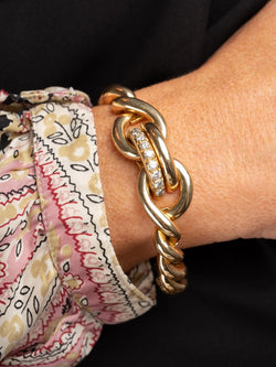 Bracelet HERMES en or jaune torsadé et diamants - Castafiore