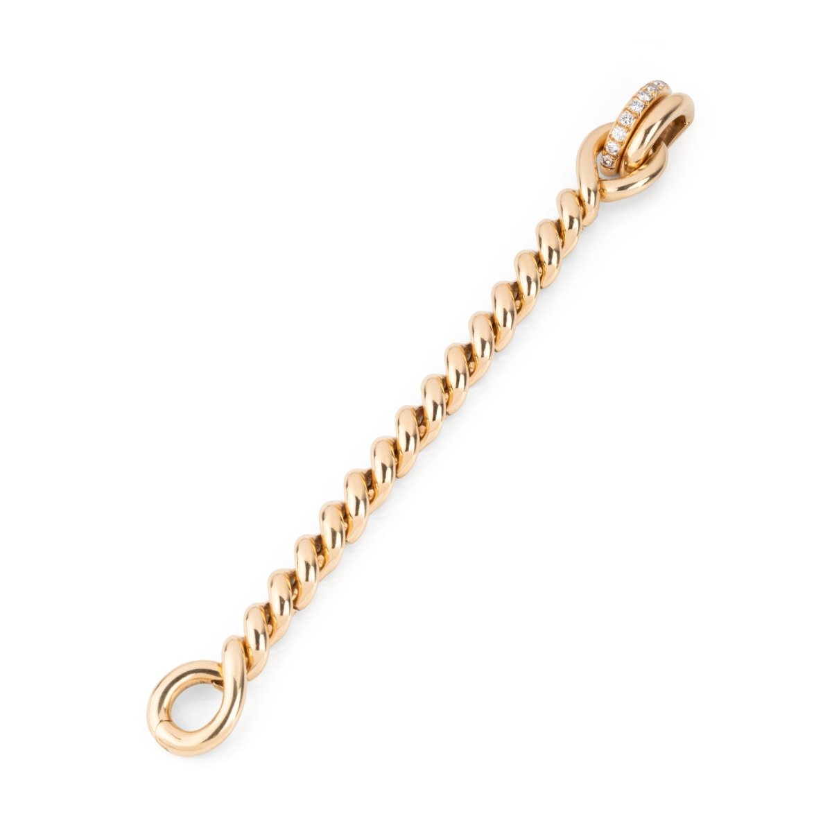Bracelet HERMES en or jaune torsadé et diamants - Castafiore