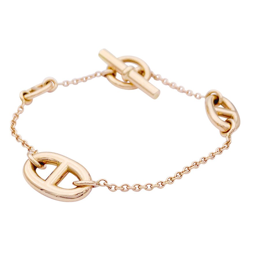 Bracelet Hermès, "Frandole", or rose. - Castafiore