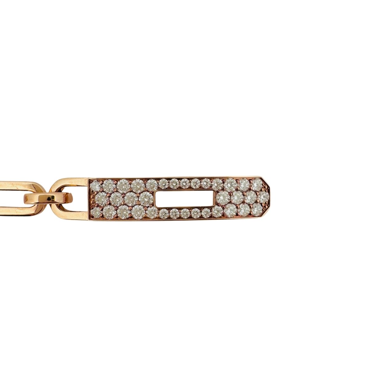 Bracelet HERMES "Kelly" en or rose et diamants - Castafiore
