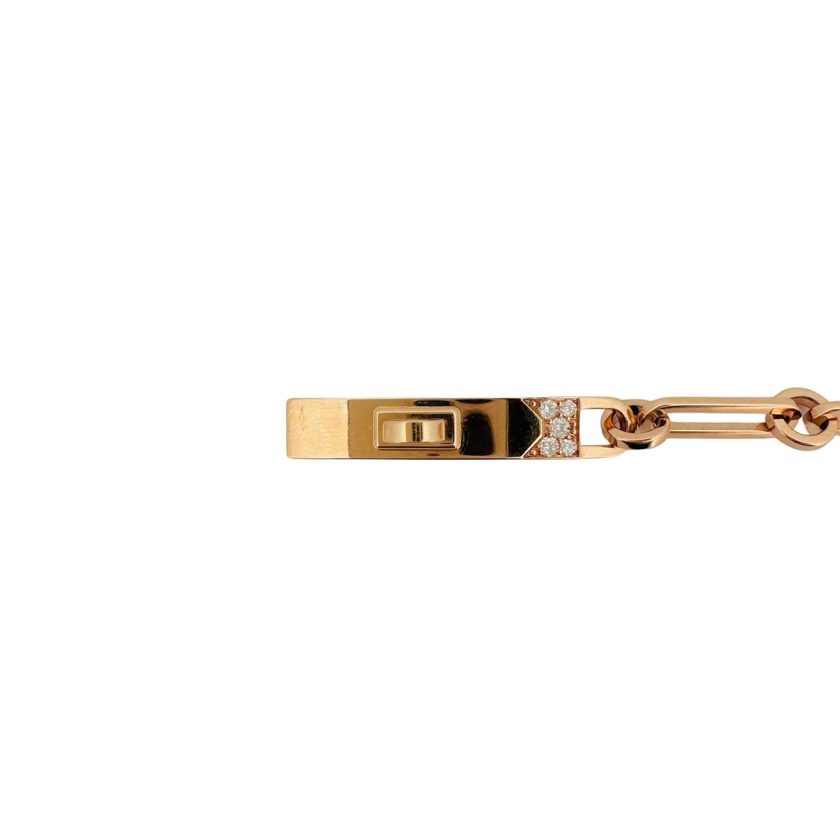 Bracelet HERMES "Kelly" en or rose et diamants - Castafiore