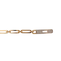 Bracelet HERMES "Kelly" en or rose et diamants - Castafiore