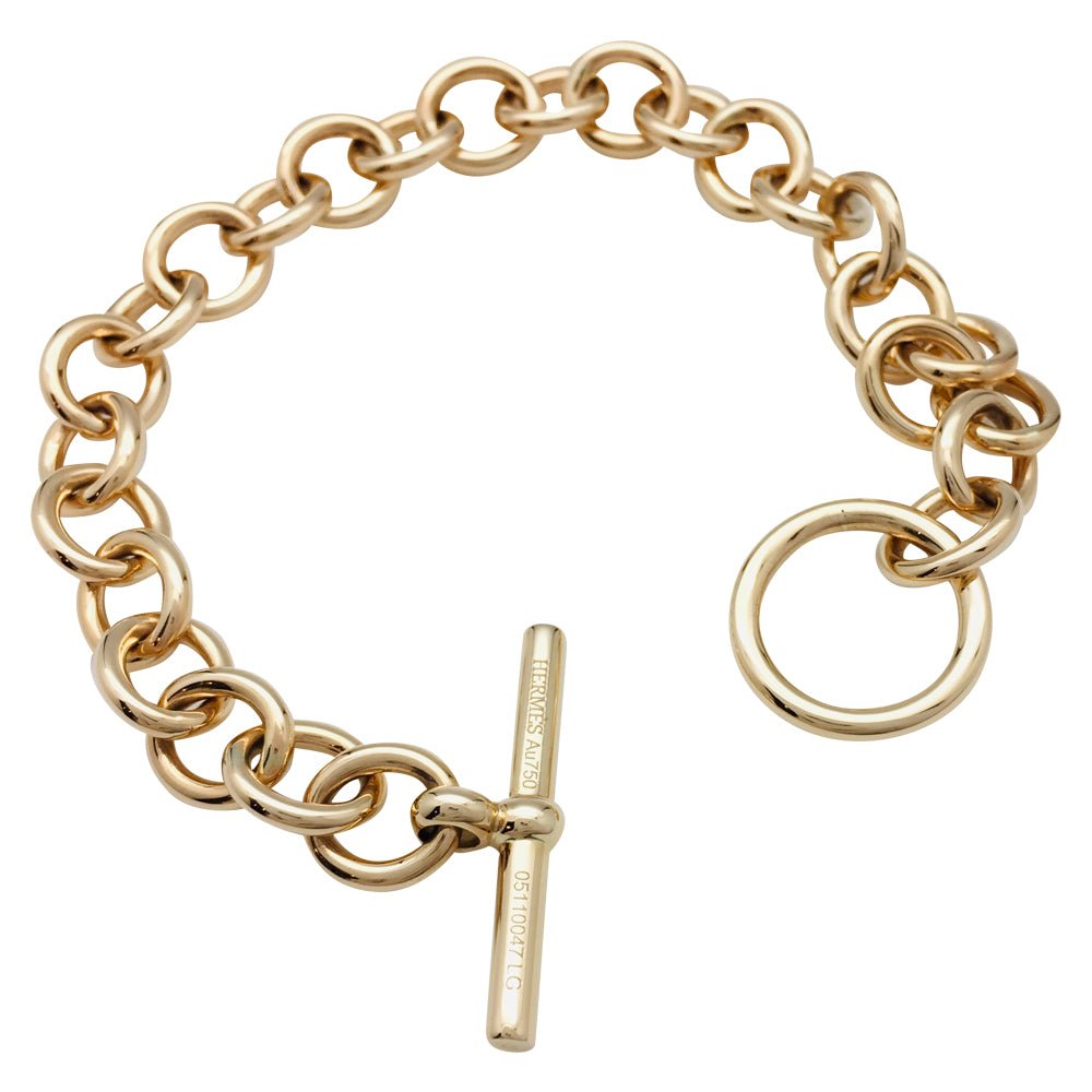 Bracelet HERMES maillons ronds or jaune - Castafiore