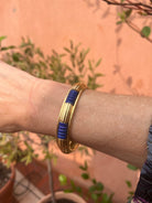 Bracelet Jonc BOUCHERON en or jaune et lapis lazuli - Castafiore