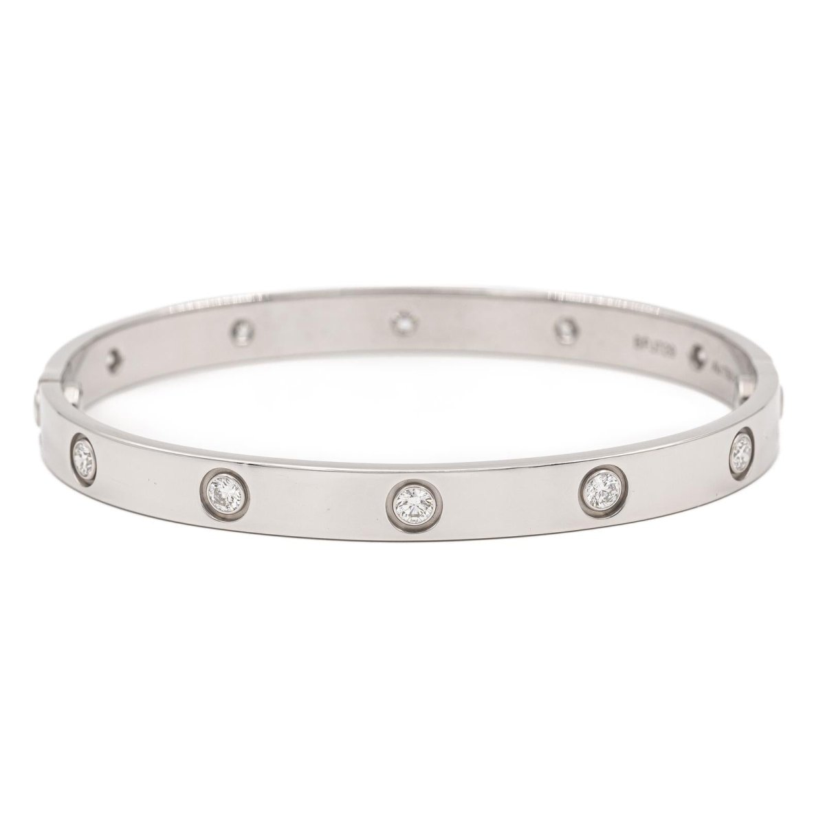 Bracelet Jonc CARTIER "Love" en or blanc et diamants - Castafiore