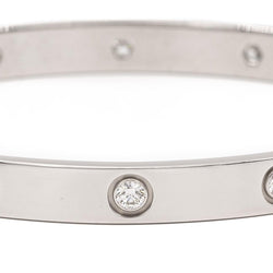 Bracelet Jonc CARTIER "Love" en or blanc et diamants - Castafiore