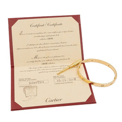 Bracelet Jonc CARTIER "Love" en or jaune et diamants - Castafiore