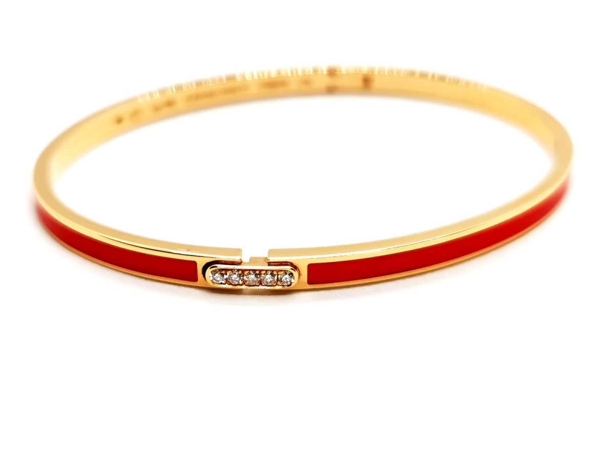 Bracelet Jonc CHAUMET "Liens Evidence" en or rose et diamants - Castafiore