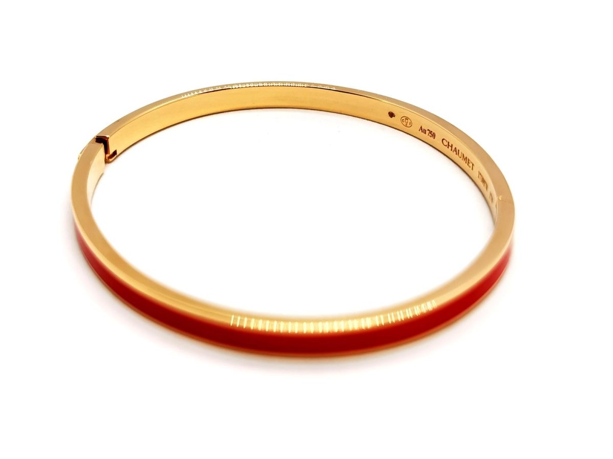 CHAUMET “Liens Evidence” bangle bracelet in pink gold and diamonds