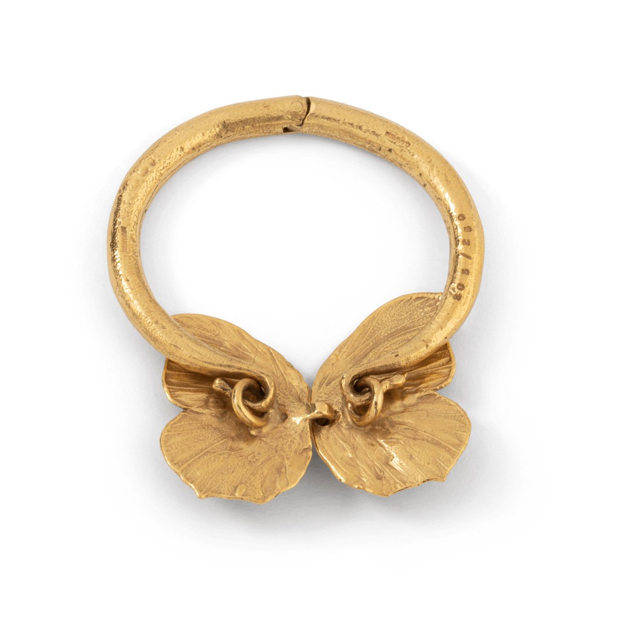 Bracelet Jonc CLAUDE LALANNE "Papillon", en bronze doré - Castafiore
