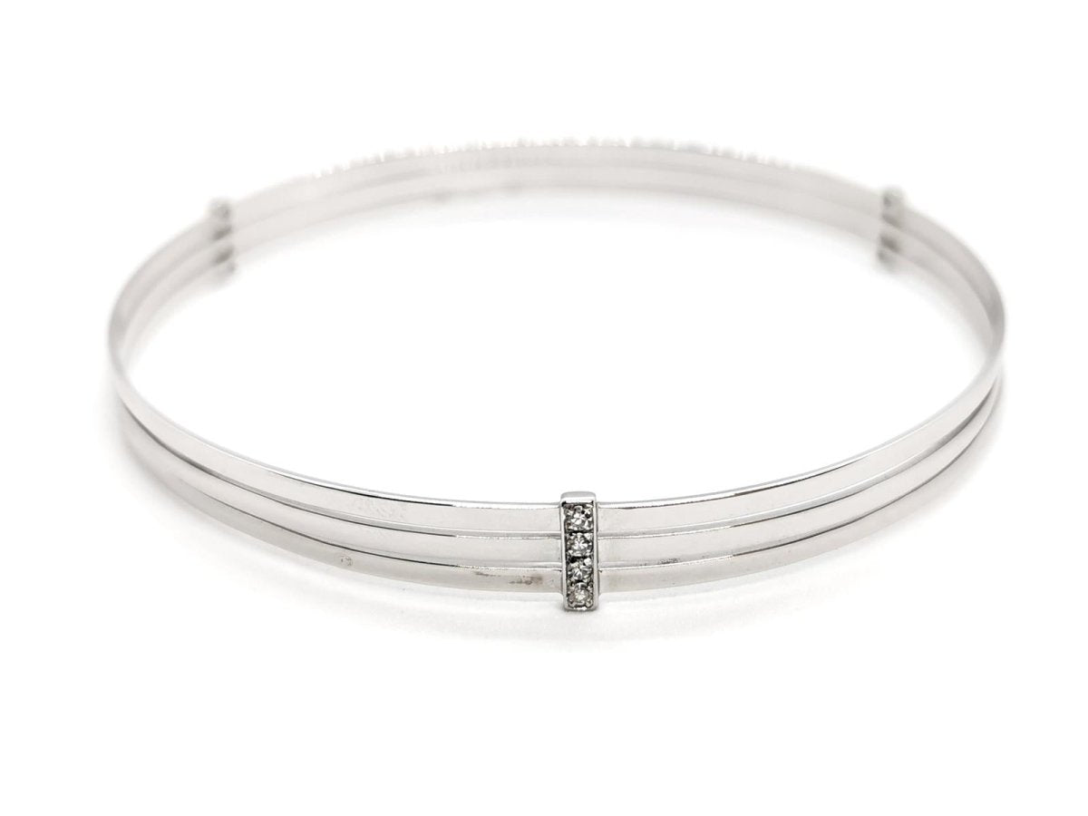 Bracelet Jonc en or blanc et diamants - Castafiore