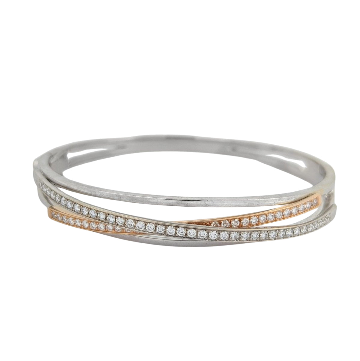 Bracelet jonc en or blanc et diamants - Castafiore