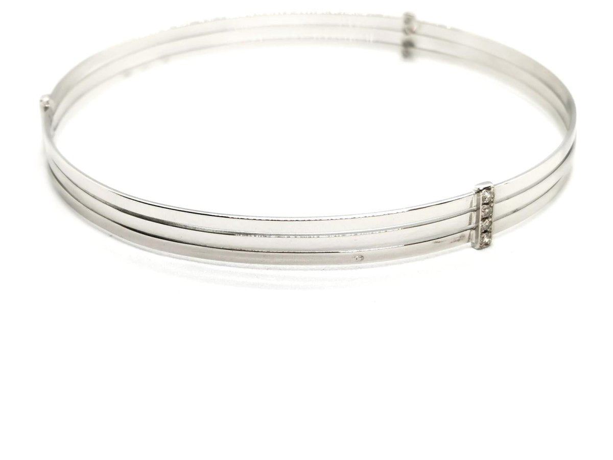 Bracelet Jonc en or blanc et diamants - Castafiore