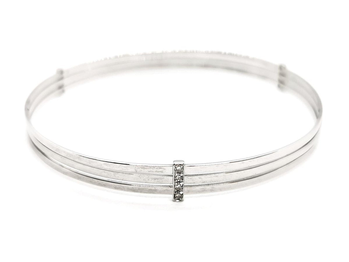 Bracelet Jonc en or blanc et diamants - Castafiore