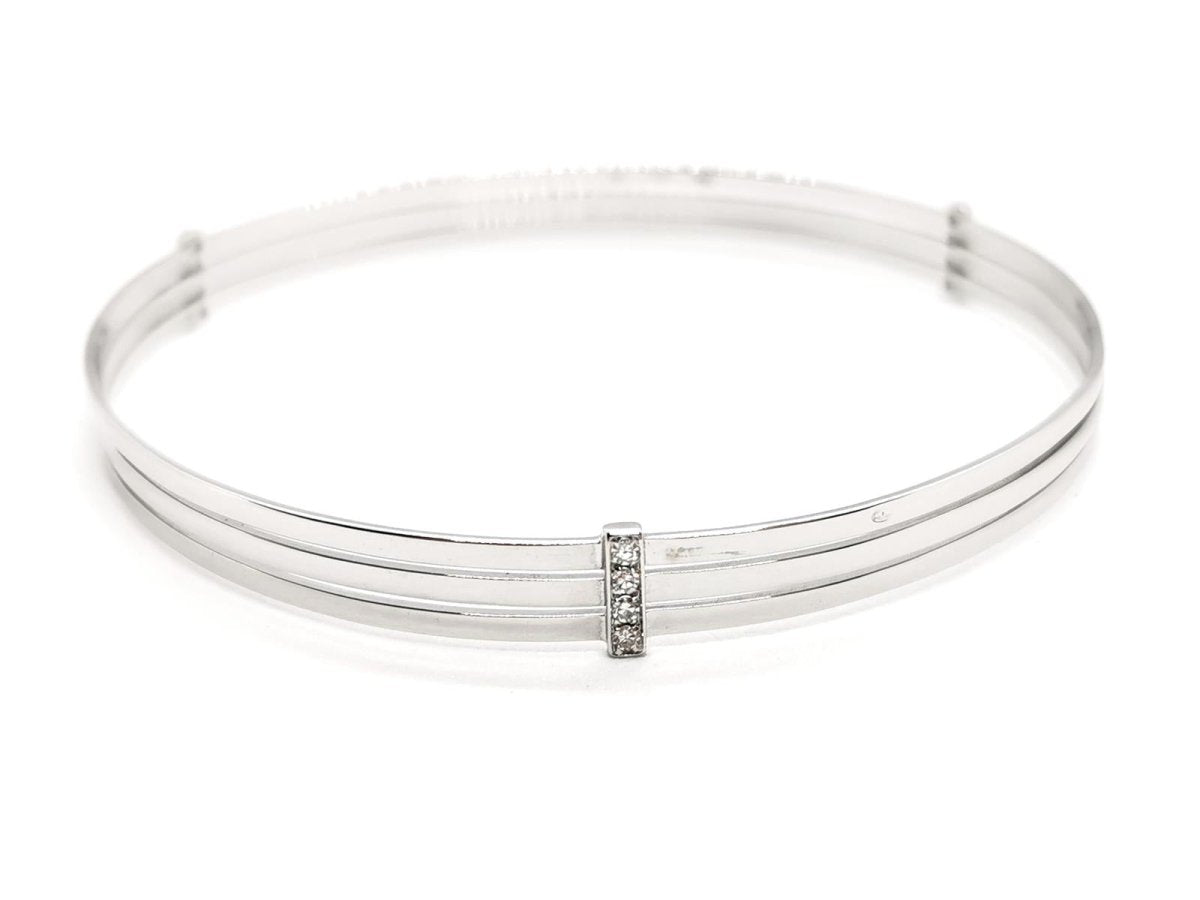 Bracelet Jonc en or blanc et diamants - Castafiore