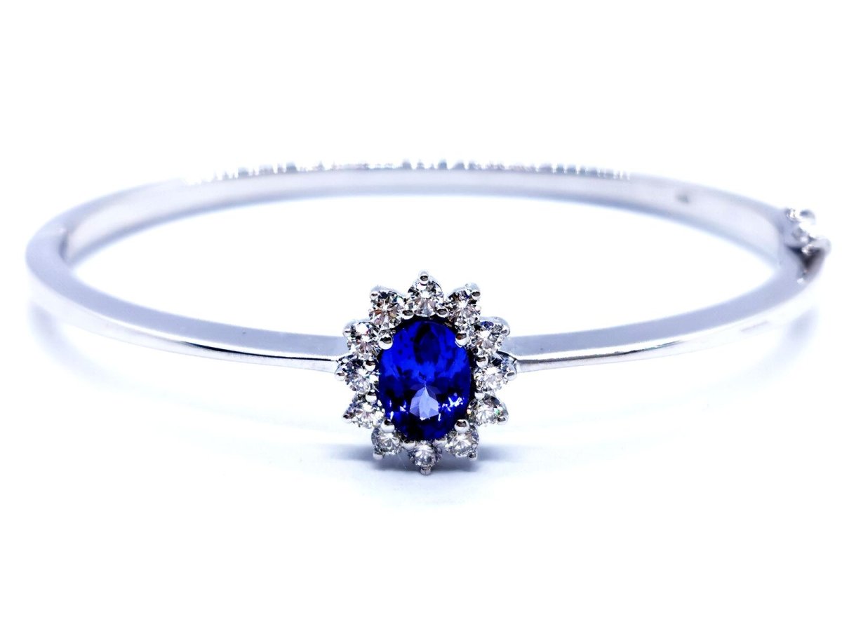 Bracelet Jonc en or blanc et tanzanite - Castafiore