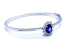 Bracelet Jonc en or blanc et tanzanite - Castafiore