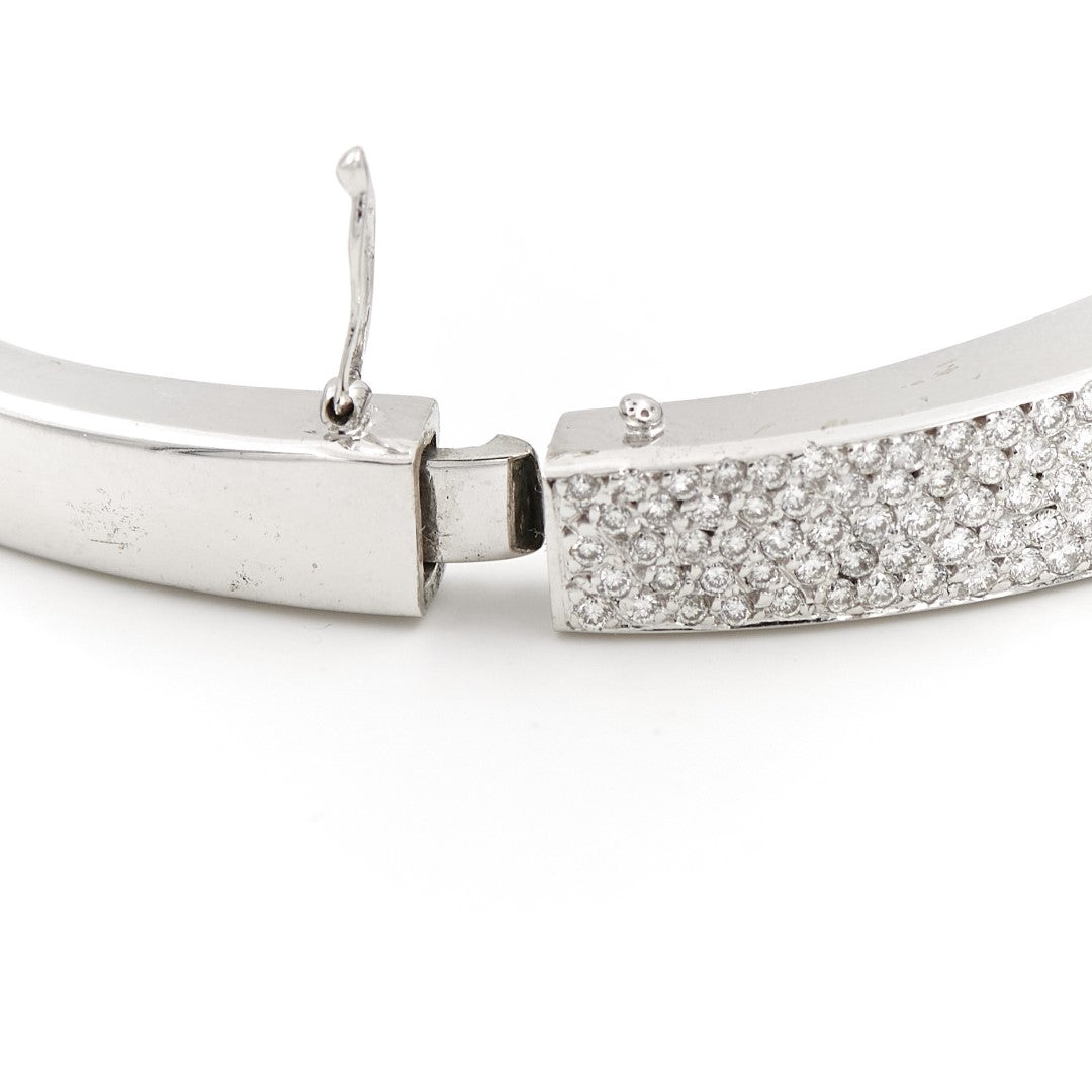 Bracelet Jonc en or blanc pavé iamant - Castafiore