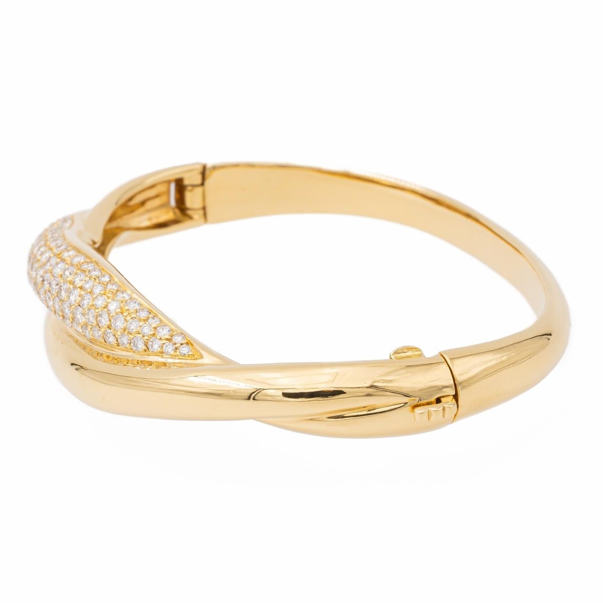 Bracelet Jonc en or jaune et diamants - Castafiore