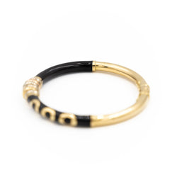 Bracelet Jonc en or jaune et émail noir - Castafiore