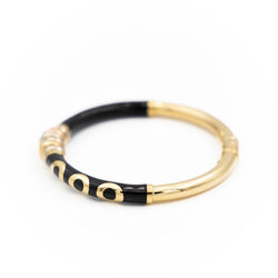 Bracelet Jonc en or jaune et émail noir - Castafiore