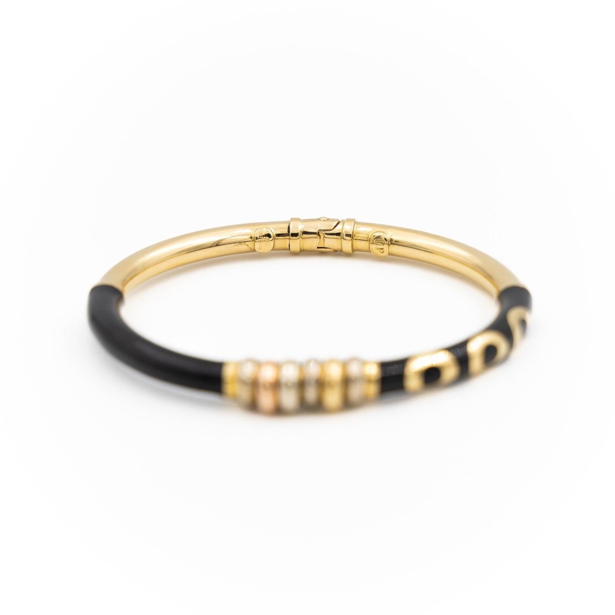 Bracelet Jonc en or jaune et émail noir - Castafiore