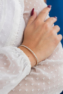 Bracelet Jonc en or rose et diamants - Castafiore