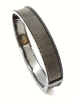 Bracelet Jonc ETERNAMÉ "Lunaria", en or noir et spinelle - Castafiore