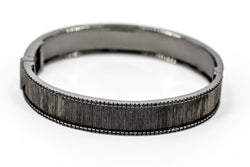 Bracelet Jonc ETERNAMÉ "Lunaria", en or noir et spinelle - Castafiore