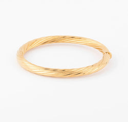 Bracelet jonc fermé torsadé or jaune - Castafiore