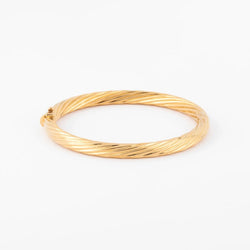 Bracelet jonc fermé torsadé or jaune - Castafiore