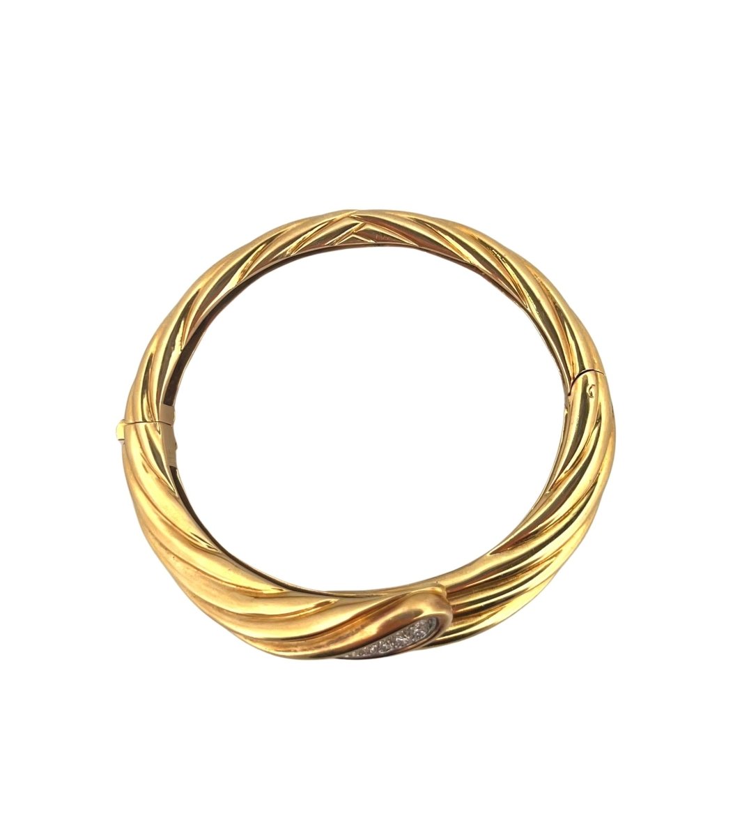 Bracelet Jonc MAUBOUSSIN en or jaune et platine - Castafiore