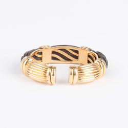 Bracelet jonc OJ Perrin en or jaune et bois d'amourette - Castafiore