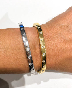 Bracelet jonc or blanc forme ruban - Castafiore