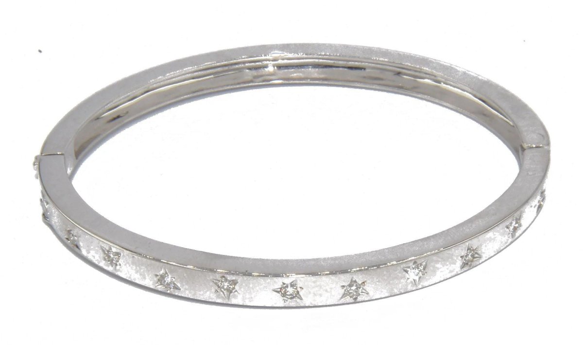 Bracelet jonc or blanc forme ruban - Castafiore