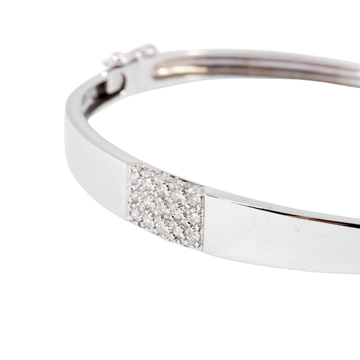Bracelet jonc or gris et diamant - Castafiore