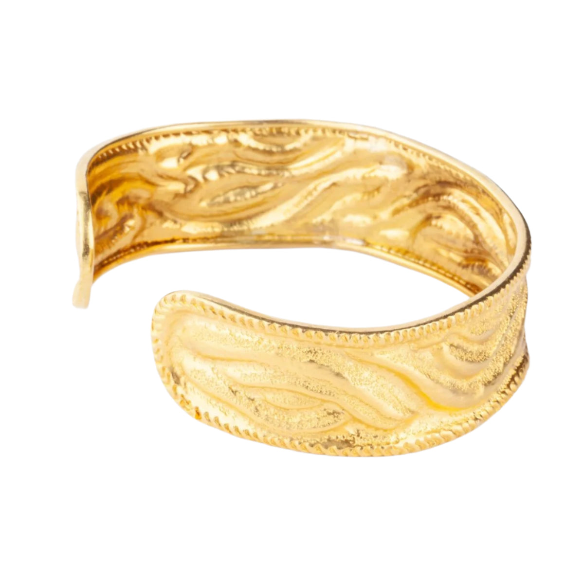 Bracelet jonc or jaune du créateur Ilias Lalaounis texturé - Castafiore