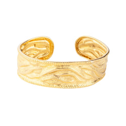 Bracelet jonc or jaune du créateur Ilias Lalaounis texturé - Castafiore