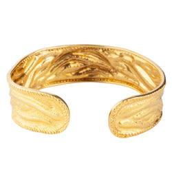 Bracelet jonc or jaune du créateur Ilias Lalaounis texturé - Castafiore