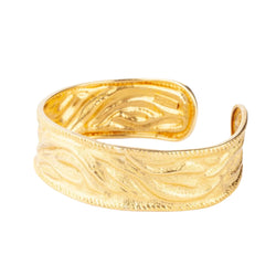 Bracelet jonc or jaune du créateur Ilias Lalaounis texturé - Castafiore