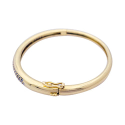 Bracelet jonc, or jaune et diamants. - Castafiore