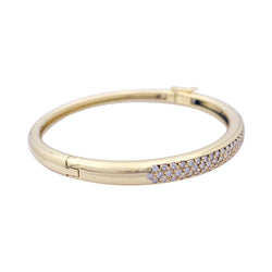 Bracelet jonc, or jaune et diamants. - Castafiore